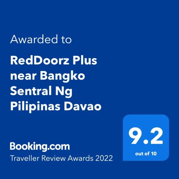 RedDoorz Plus near Bangko Sentral Ng Pilipinas Davao，位于达沃市的酒店