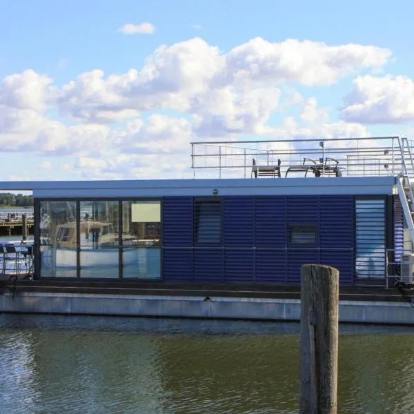 Hausboot Floating House in Ribnitz-Damgarten，位于里布尼茨达姆加滕的酒店