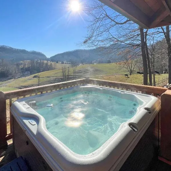 Whits End Smoky Mtn Home with Hot Tub, Views，位于韦恩斯维尔的酒店