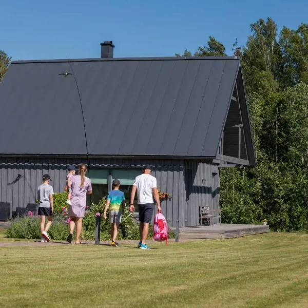 Piesta Kuusikaru riverside cottage in Soomaa region，位于Riisa的酒店