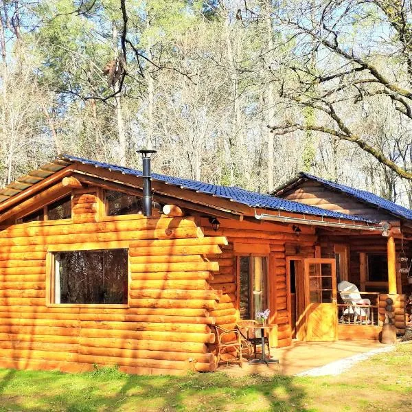 Authentique chalets en rondins avec ou sans SPA et Tipis en plaine Nature Environnement ressourçant ZEN et vue imprenable Lascaux，位于Valojoulx的酒店