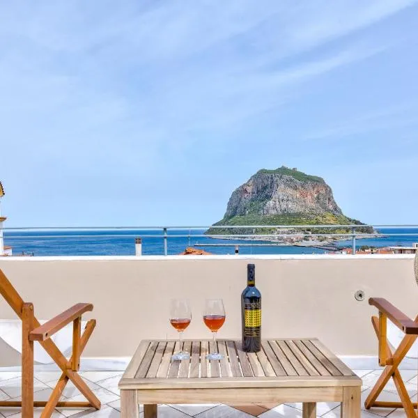 Monemvasia Modern Flat with Panoramic Sea View，位于莫奈姆瓦夏的酒店