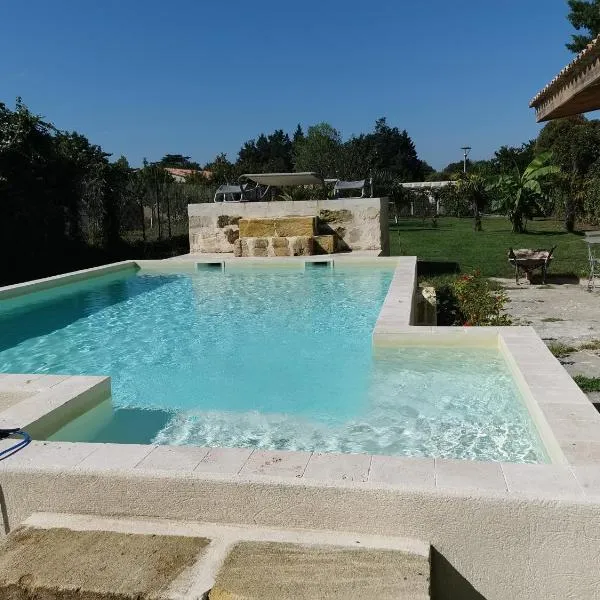 Jolie villa avec piscine dans le St emilionnais，位于Sainte-Terre的酒店