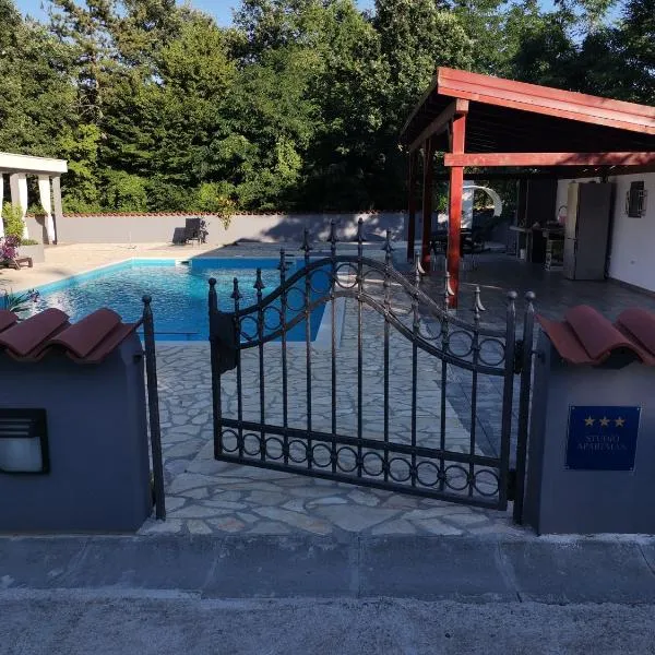 two studio apartmans whit big pool，位于Potpićan的酒店
