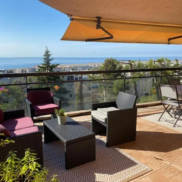 Nice Sea View Apartment Pool Terrace Air Conditioning Quiet，位于尼斯的酒店