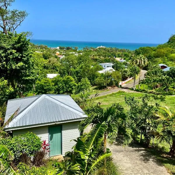 Le Surf Lodge, chambre avec vue mer dans un écrin de verdure，位于Deshaies的酒店