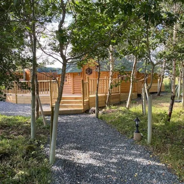 Craigshannoch Luxury 1 bed woodland lodge hot tub，位于Kintore的酒店
