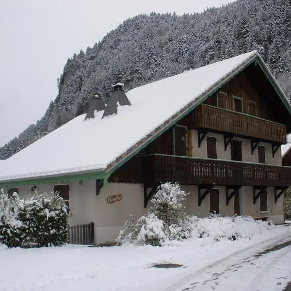 Spacious Ski Chalet In Traditional French Village, sleeps 8, Four Star with fibre broadband，位于阿邦当斯的酒店