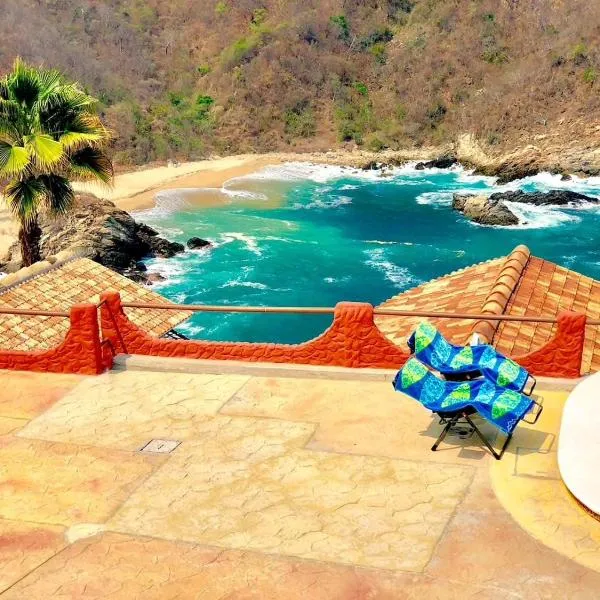 EXCLUSIVO BUNGALOW CON ALBERCA Y PLAYA SEMI-PRIVADA, PLAYA ZIPOLITE-MAZUNTE, 8 PLAYAS CERCANAS, ESPECTACULAR VISTA AL OCEANO PACÍFICO, ALBERCA INFINITA, 2 kayacs, wifi Starlink 203 mbps, disfruta de este acuario oceánico y practica la pesca en mar abierto，位于马祖特的酒店