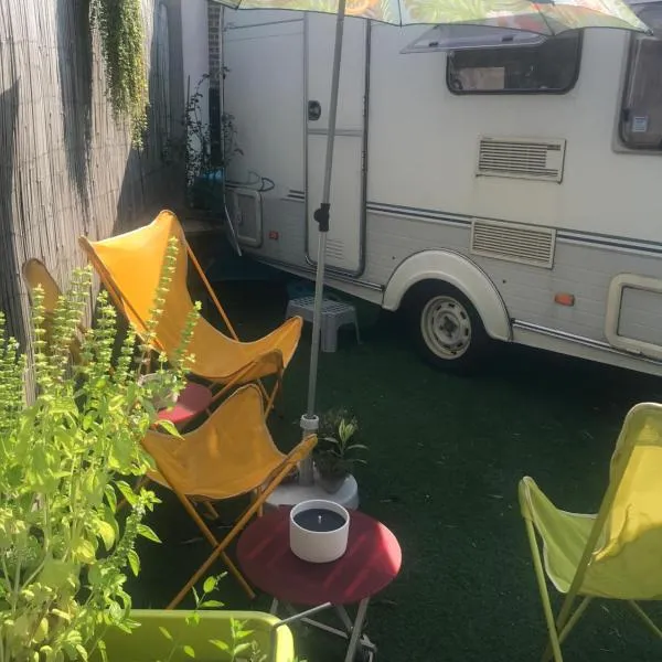 Gardencaravan near Ghent in green area，位于韦特伦的酒店