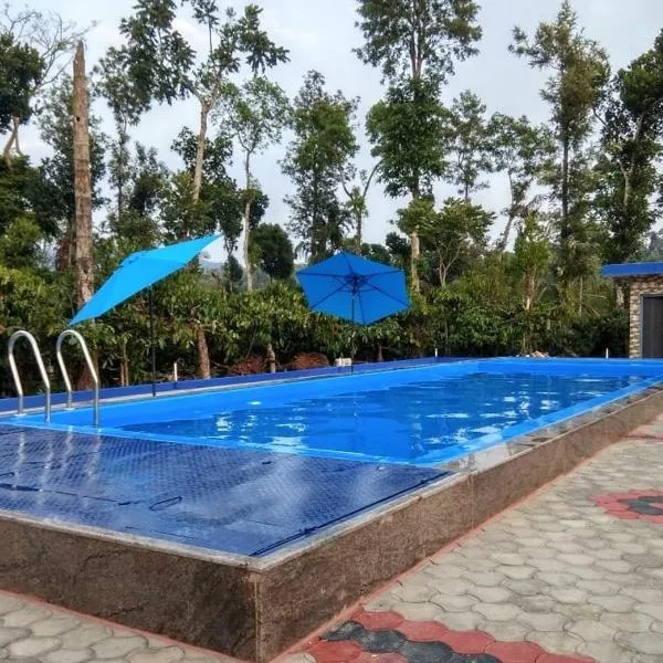 GiriDarshini Homestay - Pool, Falls, 3BH, Home Food & Estate，位于Mudigere的酒店