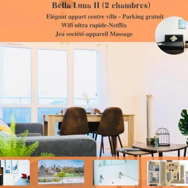 Bella Luna II - Elégant appartement centre ville - Parking gratuit - Wifi ultra rapide-Appareil Massage-Netflix-Jeu société，位于Prugny的酒店