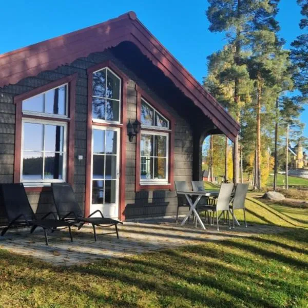 Lakeside log cabin Främby Udde Falun，位于隆斯许坦的酒店
