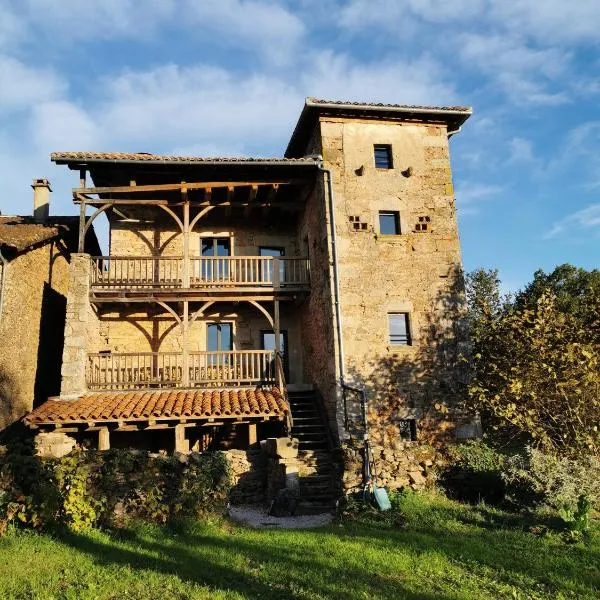 Grande maison de caractère en pierres -superbe vue,位于Saint-Cirgues的酒店