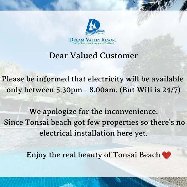 Dream Valley Resort, Tonsai Beach，位于通塞海滩的酒店