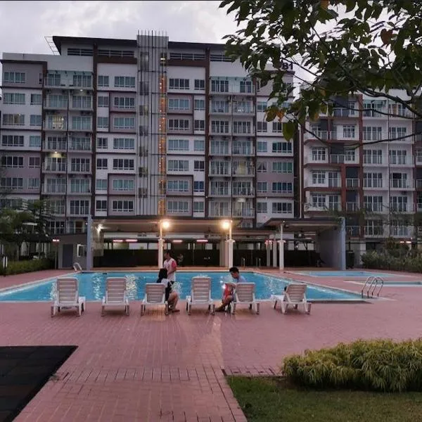 P residence 3 bedroom with swimming pool view Block 1，位于Bau的酒店