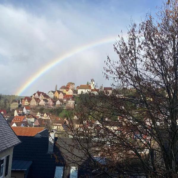 Retro Ferienwohnung mit Schlossblick im Nordschwarzwald，位于阿尔滕斯泰希的酒店