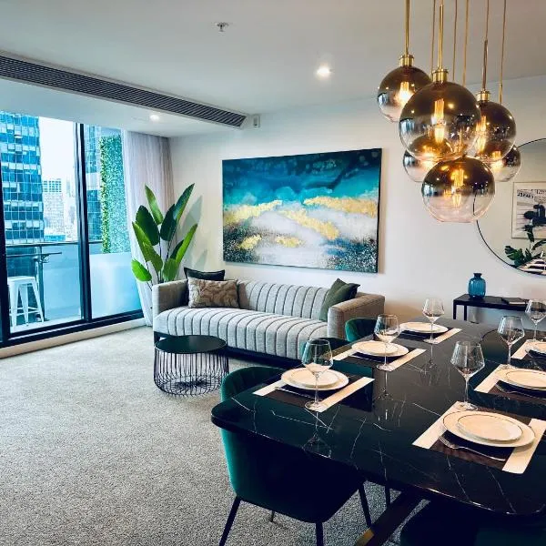 Stylish Southbank apartment Plus Free Parking for 2 Cars，位于墨尔本的酒店