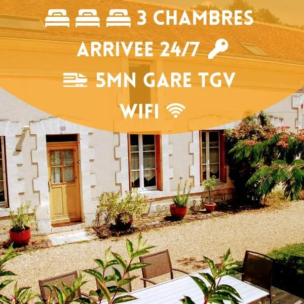 Longère avec jardin - Vallée du Loir，位于Villiers-sur-Loir的酒店