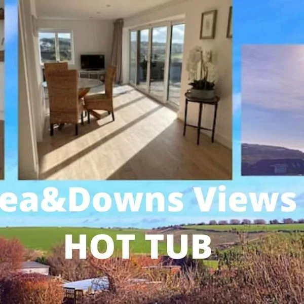 Spacious Studio Cabin with Sea/ Downs views Sole Use of HotTub in Seaford，位于锡福德的酒店