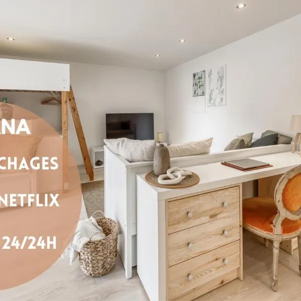 CABANA 4 pers Wifi Boîte à clé Netflix，位于DʼHuison-Longueville的酒店