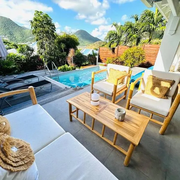 Villa Essentielle, cozy vacation home 3 bedrooms and pool!，位于Cul de Sac的酒店