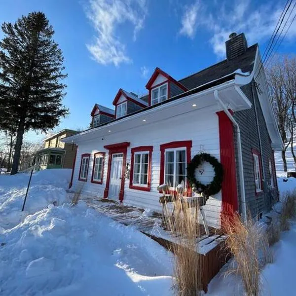 Om chalet 1 avec spa face au fleuve，位于Saint-Jean的酒店