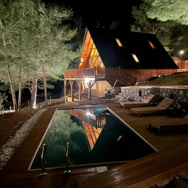 Panurlawoodenhouse özel havuz& sauna mavi，位于Barbaros的酒店