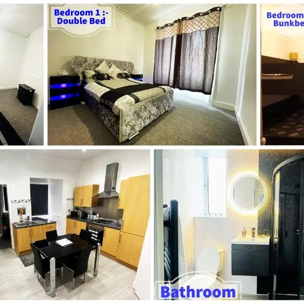 3 Bedroom Entire Flat, Luxury facilities with Affordable price, Self Checkin/out，位于邓弗姆林的酒店