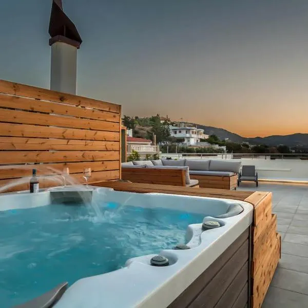 Stelianas House Top Floor Apartment with Private Jacuzzi，位于利加里亚的酒店