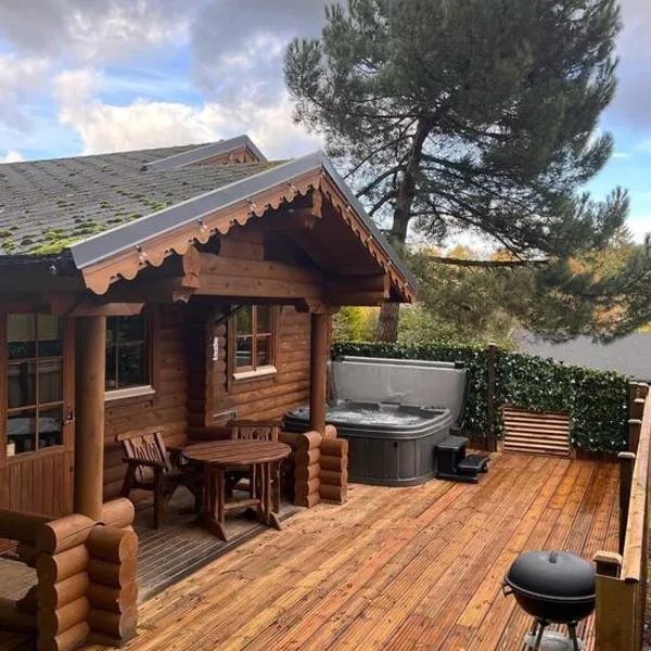 Romantic Log Cabin With Hot Tub，位于莱明斯特的酒店
