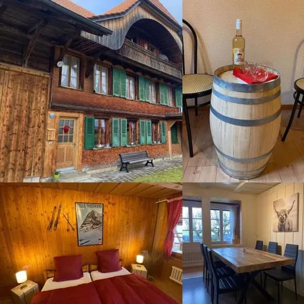 Wohnen mit Blick auf Eiger - ehemaliges Bauernhaus - 2 Schlafzimmer，位于斯科瓦博格的酒店