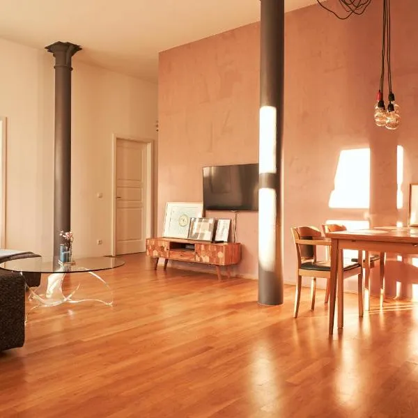 Cityloft - im Zentrum, inkl Parkplatz, Netflix, 3-Raum，位于莱比锡的酒店