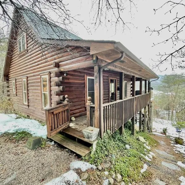 1 bedroom with a loft and hot tub cabin 45 minutes to Asheville，位于马里昂的酒店