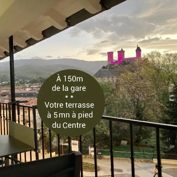 Studio Le Roof - Une vue splendide - Petit déjeuner inclus 1ère nuit - AUX 4 LOGIS，位于富瓦的酒店