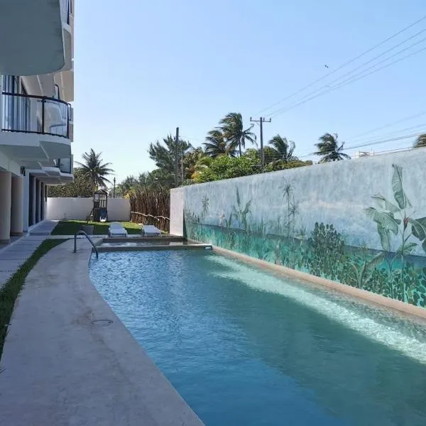 Condo vista al mar, alberca rooftop Chixchulub，位于希克苏鲁伯的酒店