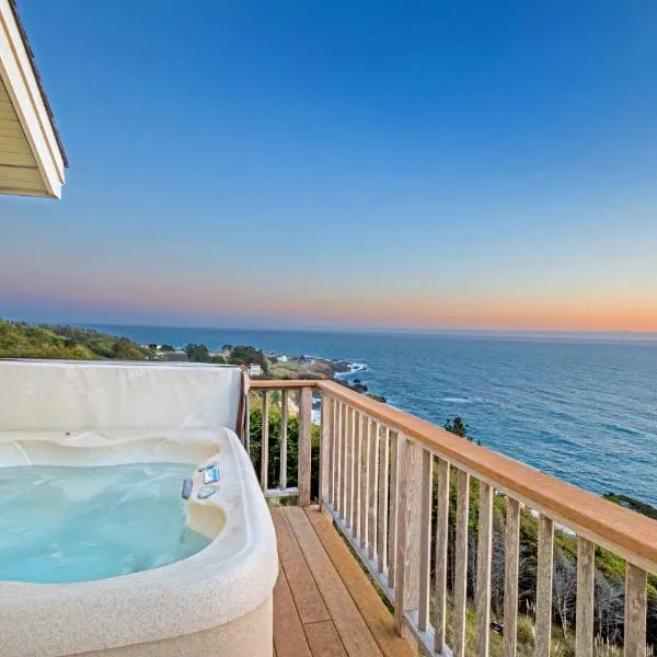 Spectacular Ocean View Penthouse Oceanfront! Hot Tub! Shelter Cove, CA，位于Shelter Cove的酒店