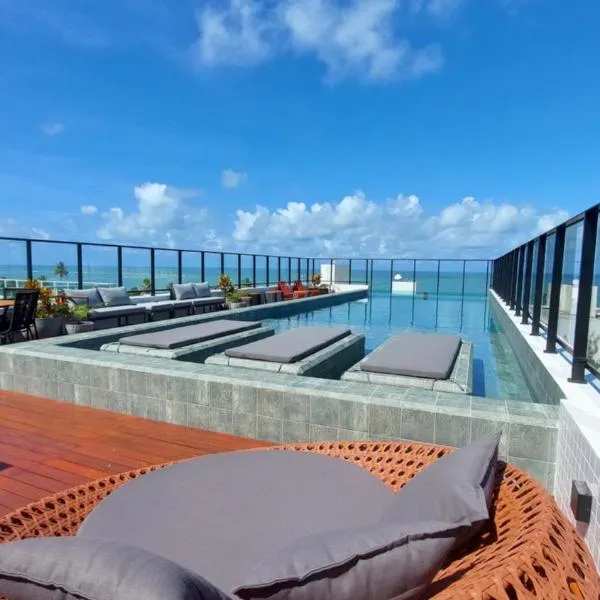 Lindo flat espaçoso e com vista mar - 50m da praia，位于若昂佩索阿的酒店