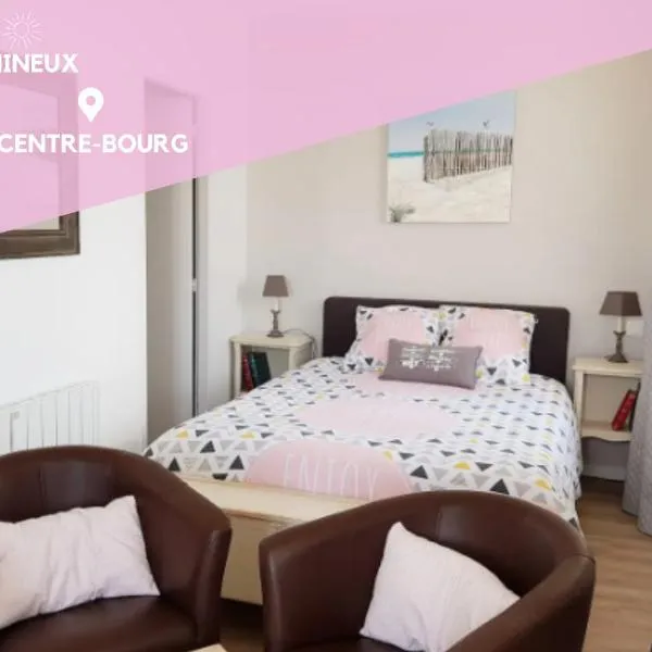 Studio Cosy 3 étoiles centre Plouharnel proche mer，位于圣菲利贝尔的酒店