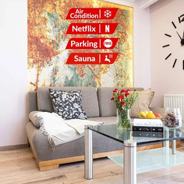 Stawowa Premium Apartment - 69 m2 with sauna and private garage，位于Szyce的酒店