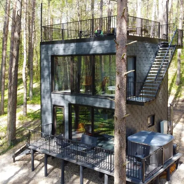 Premium Forest Bungalow with HOT TUB，位于Miežonys的酒店