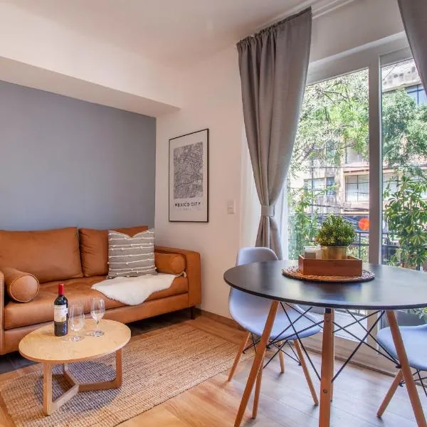 Bright & sweet unit in the heart of Polanco.，位于墨西哥城的酒店