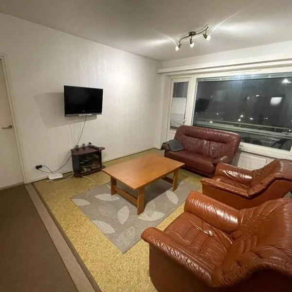 Comfortable neat large 3 room kitchen glass balcony apt Rauma center，位于劳马的酒店