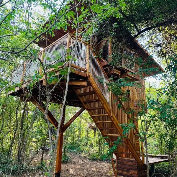 Tamarindo Pura Selva Eco Tree House，位于Jobos的酒店