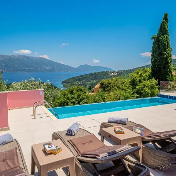 Villa Helios Sea View & Private Pool near Fiskardo，位于费斯卡尔德宏的酒店
