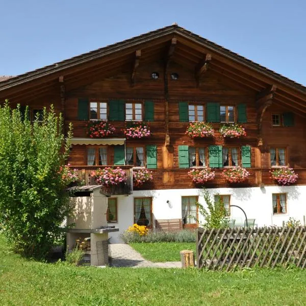 Alpenchalet Spiher Gstaad Ferienwohnung im Parterre，位于阿德尔博登的酒店