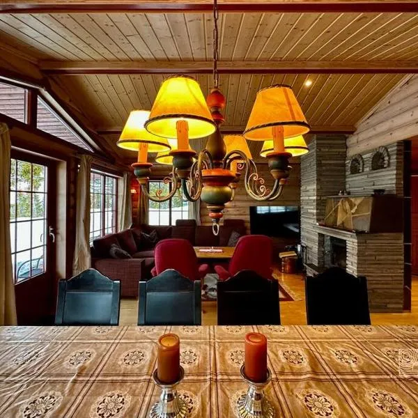 Large cabin with Sjusjøens best view, sauna and ski in out，位于Ringsaker的酒店