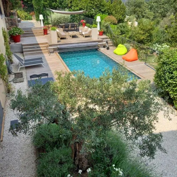 Rez de Jardin d'une Bastide VILLA LA GARDI avec Piscine privée，位于拉加尔代弗雷纳的酒店