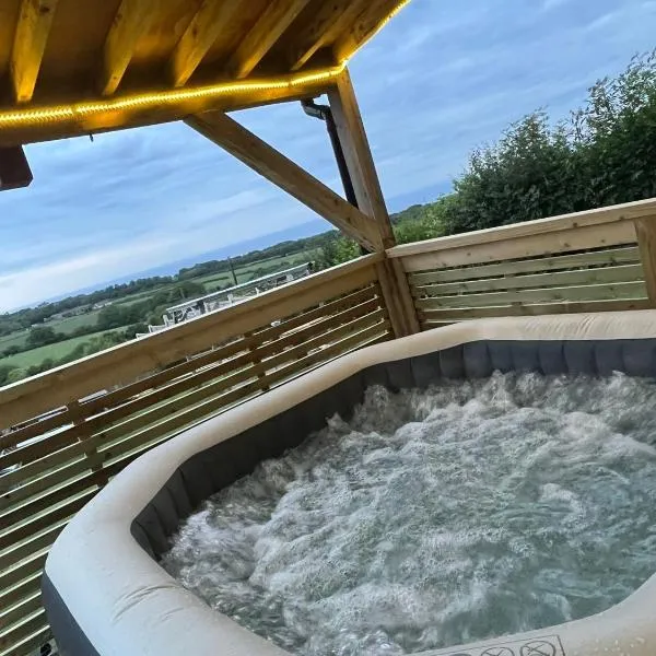 Angies Den - quirky cabin with hot tub & views，位于Caerwys的酒店