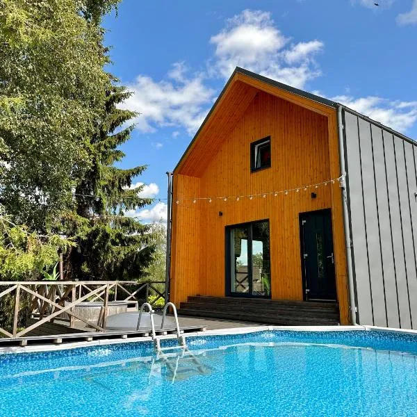 Semo guest house with amazing sauna and pool，位于Iecava的酒店